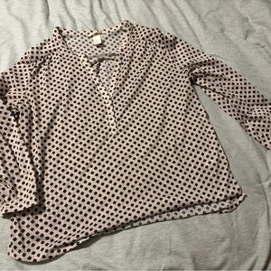 H&M Blue & Cream Patterned 3/4 Length Shirt